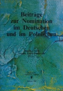 Beiträge zur Nomination im Deutschen und im Polnischen